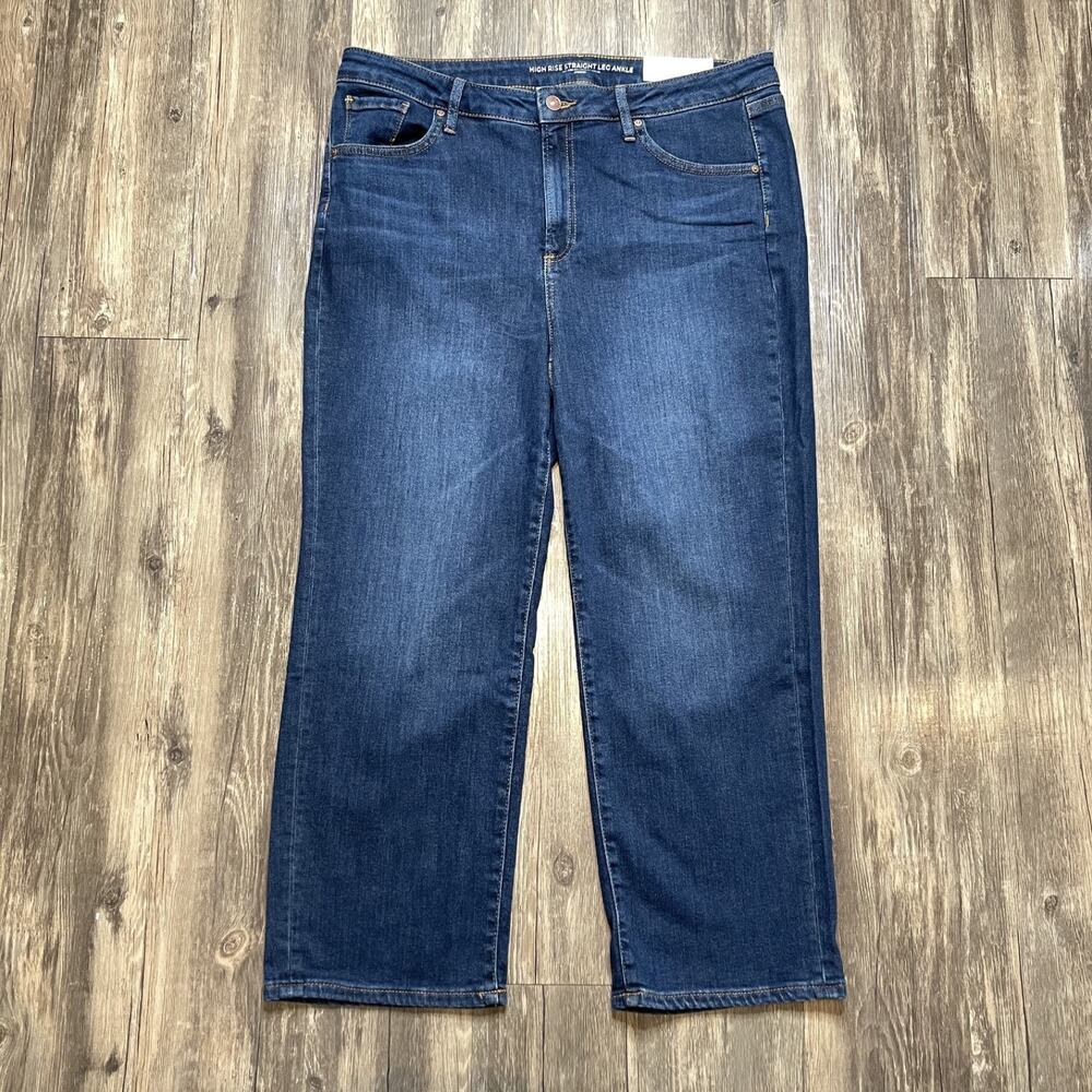Chico's High Rise Straight Leg Ankle Jeans Dark Wash Women's Sz 3 (US 16) NWT